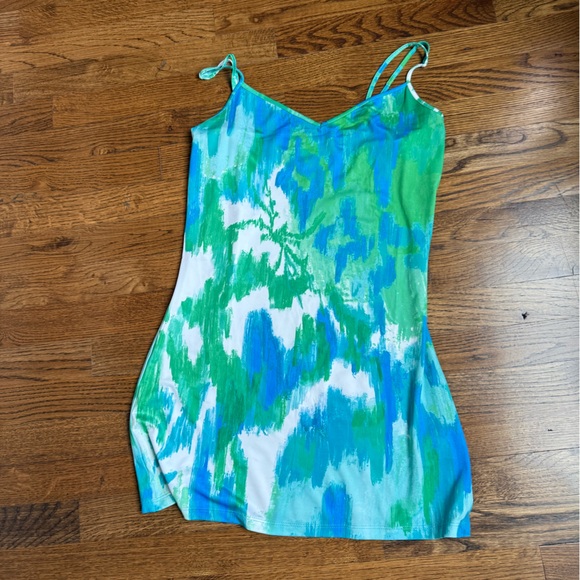 Hemant & Nandita Vida Blue Green Long Maxi Dress Kaftan $585 size Large - Picture 10 of 12